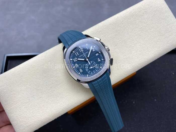MMA Factory Patek Philippe Aquanaut 5968G-001 42.2mm White Gold Blue Rubber Strap Light Blue Dial - Image 4
