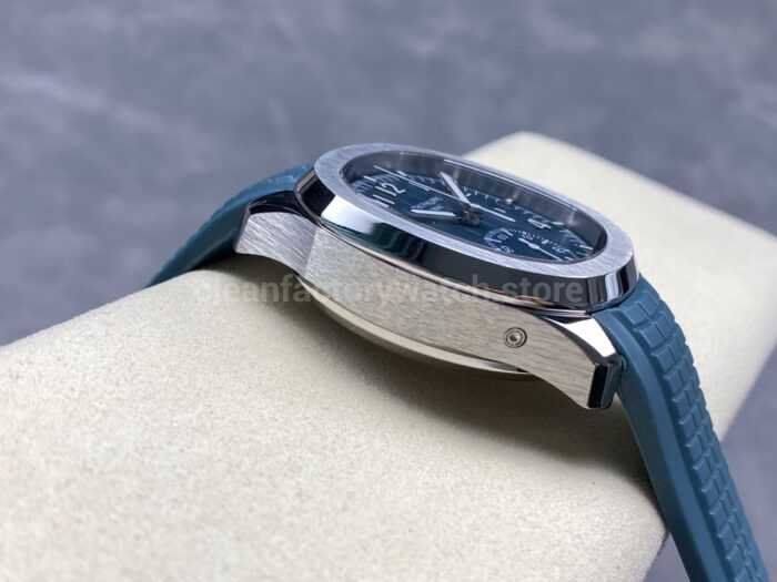 MMA Factory Patek Philippe Aquanaut 5968G-001 42.2mm White Gold Blue Rubber Strap Light Blue Dial - Image 6