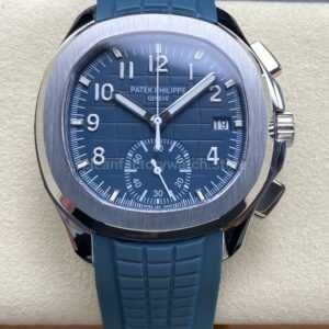 MMA Factory Patek Philippe Aquanaut 5968G-001 42.2mm White Gold Blue Rubber Strap Light Blue Dial