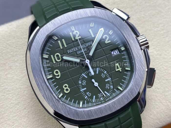 MMA Factory Patek Philippe Aquanaut 5968G-010 42.2mm White Gold Green Rubber Strap Green Dial - Image 2