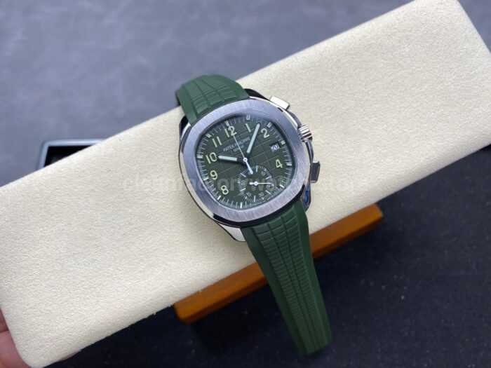 MMA Factory Patek Philippe Aquanaut 5968G-010 42.2mm White Gold Green Rubber Strap Green Dial - Image 4