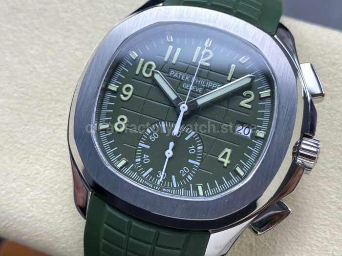 MMA Factory Patek Philippe Aquanaut 5968G-010 42.2mm White Gold Green Rubber Strap Green Dial - Image 3
