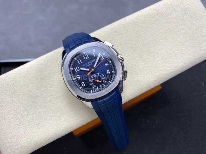 MMA Factory Patek Philippe Aquanaut 5968G 42.2mm White Gold Blue Rubber Strap Arabic Numerals Blue Dial - Image 4