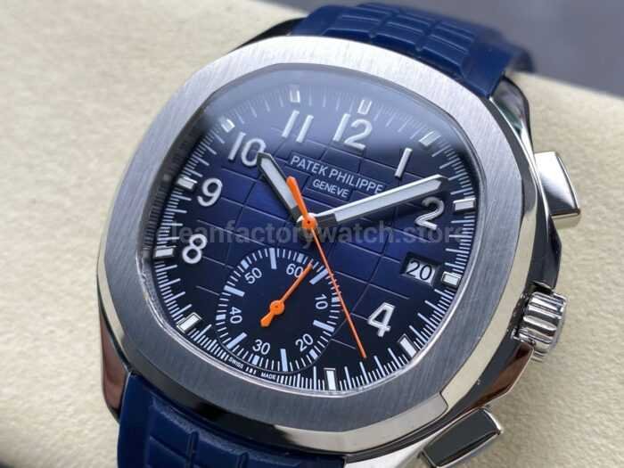MMA Factory Patek Philippe Aquanaut 5968G 42.2mm White Gold Blue Rubber Strap Arabic Numerals Blue Dial - Image 3