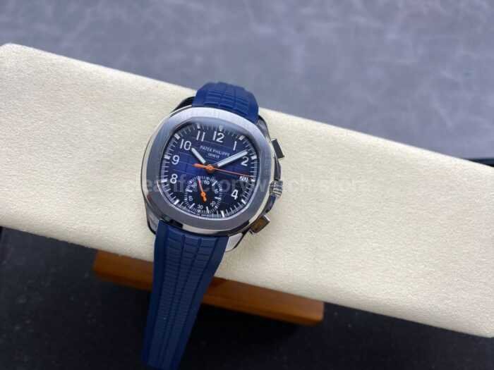 MMA Factory Patek Philippe Aquanaut 5968G 42.2mm White Gold Blue Rubber Strap Arabic Numerals Blue Dial - Image 5
