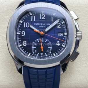 MMA Factory Patek Philippe Aquanaut 5968G 42.2mm White Gold Blue Rubber Strap Arabic Numerals Blue Dial