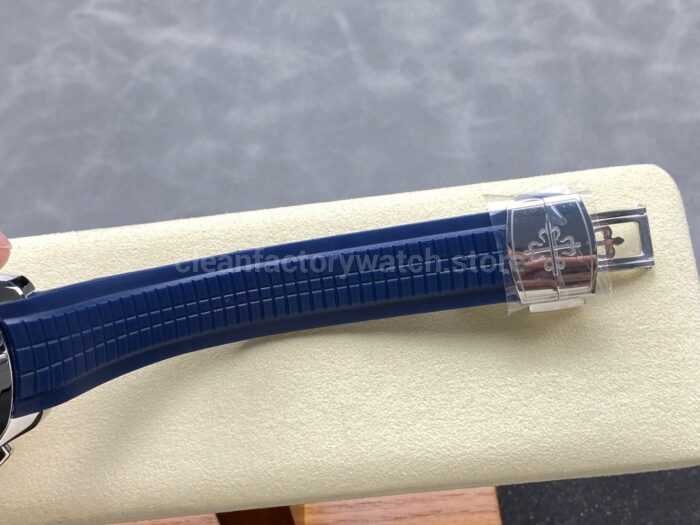 MMA Factory Patek Philippe Aquanaut 5968G 42.2mm White Gold Blue Rubber Strap Arabic Numerals Blue Dial - Image 9