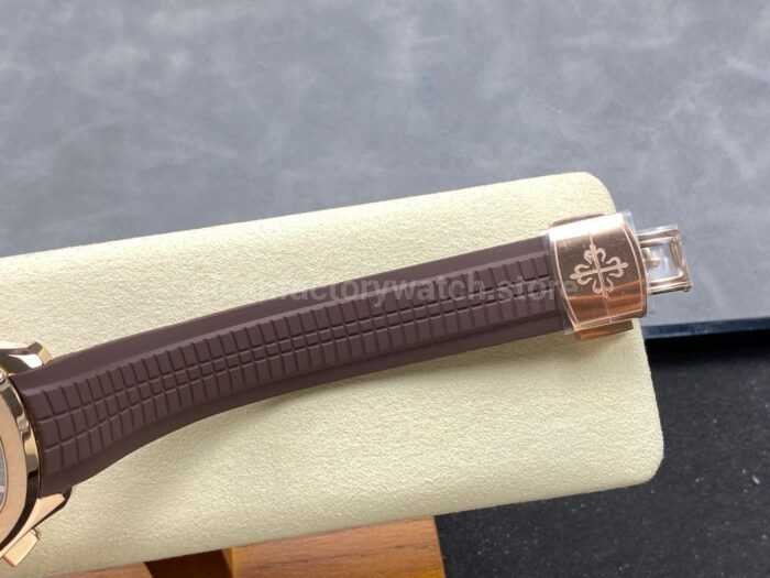 MMA Factory Patek Philippe Aquanaut 5968R-0001 42.2mm Rose Gold Brown Rubber Strap Arabic Numerals Brown Dial - Image 9