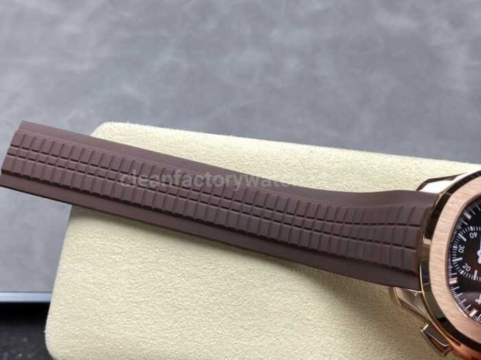 MMA Factory Patek Philippe Aquanaut 5968R-0001 42.2mm Rose Gold Brown Rubber Strap Arabic Numerals Brown Dial - Image 11