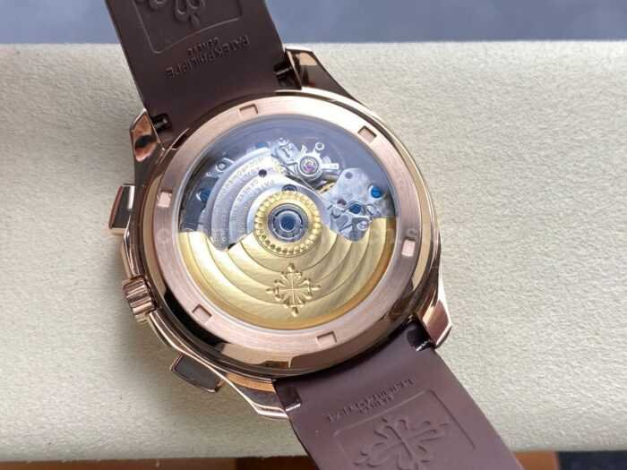 MMA Factory Patek Philippe Aquanaut 5968R-0001 42.2mm Rose Gold Brown Rubber Strap Arabic Numerals Brown Dial - Image 8