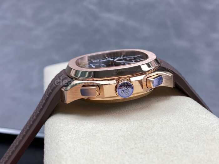 MMA Factory Patek Philippe Aquanaut 5968R-0001 42.2mm Rose Gold Brown Rubber Strap Arabic Numerals Brown Dial - Image 7