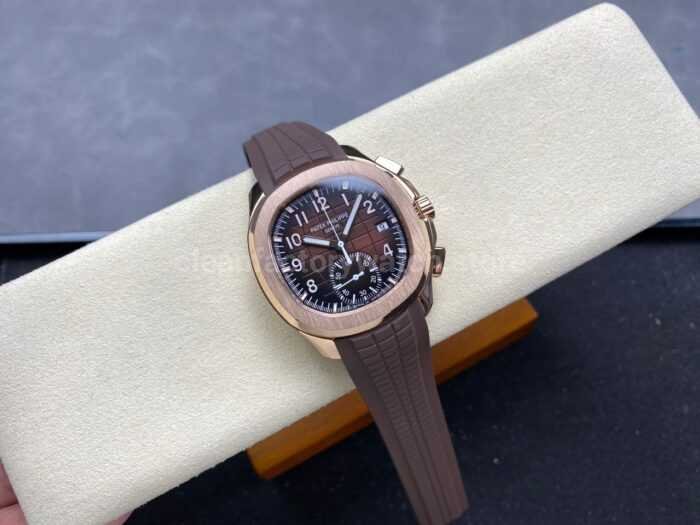 MMA Factory Patek Philippe Aquanaut 5968R-0001 42.2mm Rose Gold Brown Rubber Strap Arabic Numerals Brown Dial - Image 4