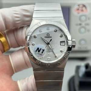 N1 Factory Omega Constellation 123.10.38.21.52.001 38mm Full Steel Diamond Silver Dial