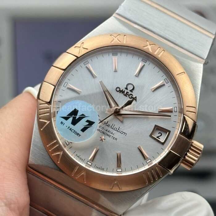 N1 Factory Omega Constellation 123.20.38.21.02.001 38mm Half Rose Gold Silver Dial - Image 3