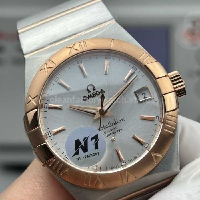 N1 Factory Omega Constellation 123.20.38.21.02.001 38mm Half Rose Gold Silver Dial - Image 2