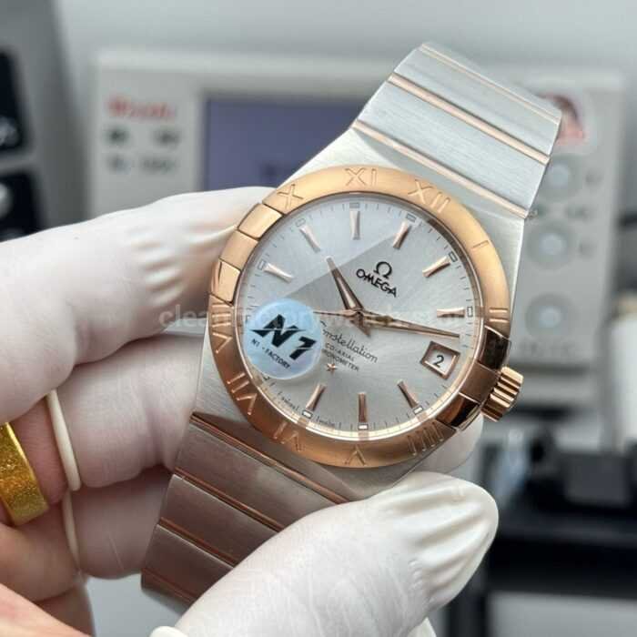 N1 Factory Omega Constellation 123.20.38.21.02.001 38mm Half Rose Gold Silver Dial - Image 5