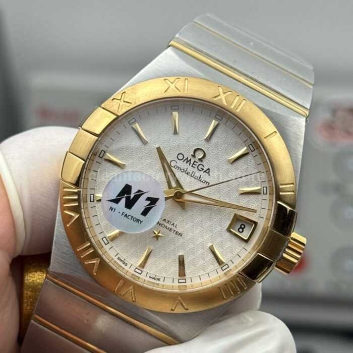 N1 Factory Omega Constellation 123.20.38.21.02.008 38mm Half Rose Gold Silver Dial - Image 3
