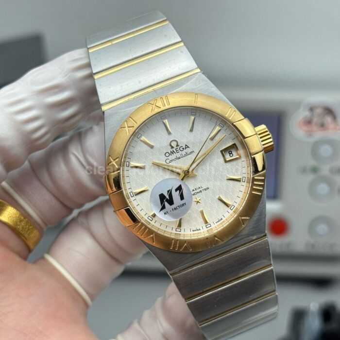N1 Factory Omega Constellation 123.20.38.21.02.008 38mm Half Rose Gold Silver Dial - Image 4
