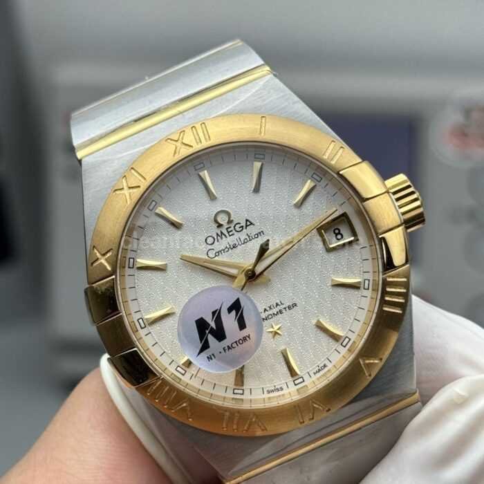 N1 Factory Omega Constellation 123.20.38.21.02.008 38mm Half Rose Gold Silver Dial - Image 2