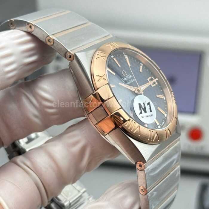 N1 Factory Omega Constellation 123.20.38.21.03.001 38mm Half Rose Gold Blue Dial - Image 6