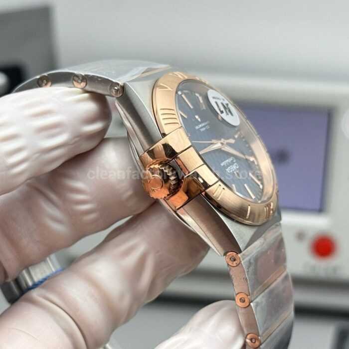 N1 Factory Omega Constellation 123.20.38.21.03.001 38mm Half Rose Gold Blue Dial - Image 7