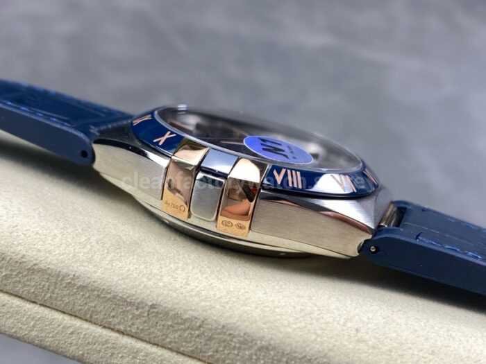 N1 Factory Omega Constellation 131.23.41.21.03.001 41mm Half Yellow Glod Blue Leather Strap Blue Dial - Image 5