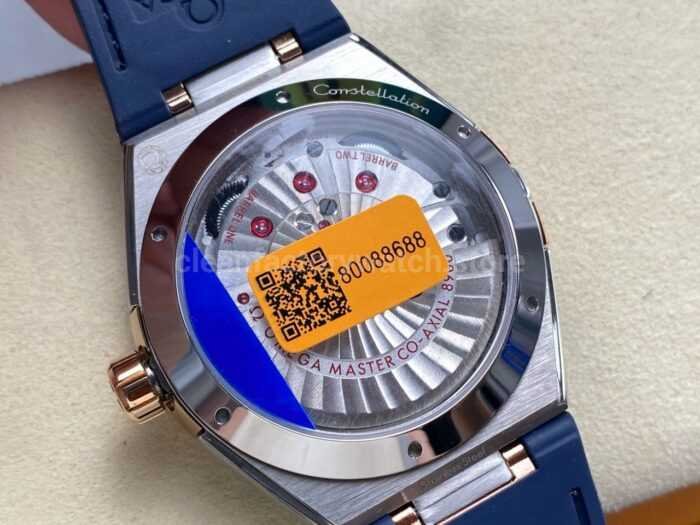 N1 Factory Omega Constellation 131.23.41.21.03.001 41mm Half Yellow Glod Blue Leather Strap Blue Dial - Image 7