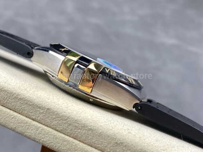 N1 Factory Omega Constellation 131.23.41.21.06.002 41mm Half Yellow Glod Black Leather Strap Grey Dial - Image 5