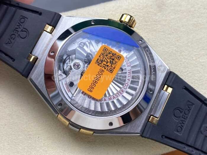 N1 Factory Omega Constellation 131.23.41.21.06.002 41mm Half Yellow Glod Black Leather Strap Grey Dial - Image 7