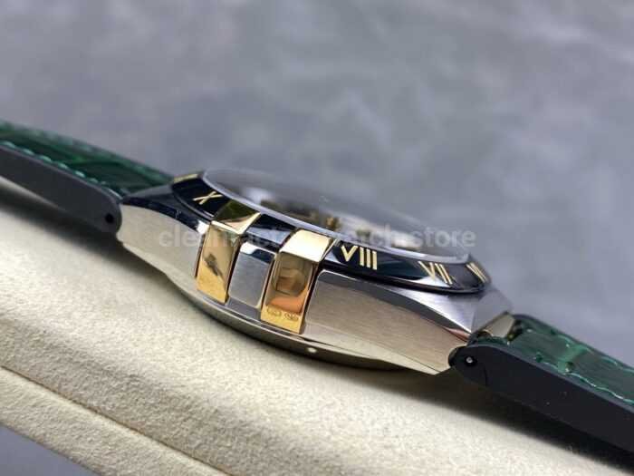N1 Factory Omega Constellation 131.23.41.21.10.001 41mm Half Yellow Glod Black Leather Strap Green Dial - Image 5