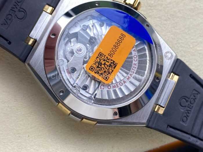 N1 Factory Omega Constellation 131.23.41.21.10.001 41mm Half Yellow Glod Black Leather Strap Green Dial - Image 7