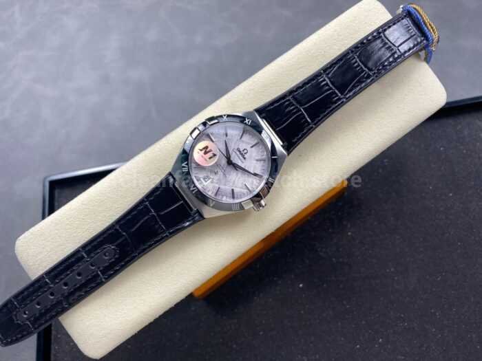 N1 Factory Omega Constellation 131.30.41.21.99.001 41mm Steel Black Leather Strap Grey Dial - Image 4