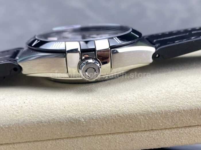 N1 Factory Omega Constellation 131.30.41.21.99.001 41mm Steel Black Leather Strap Grey Dial - Image 6