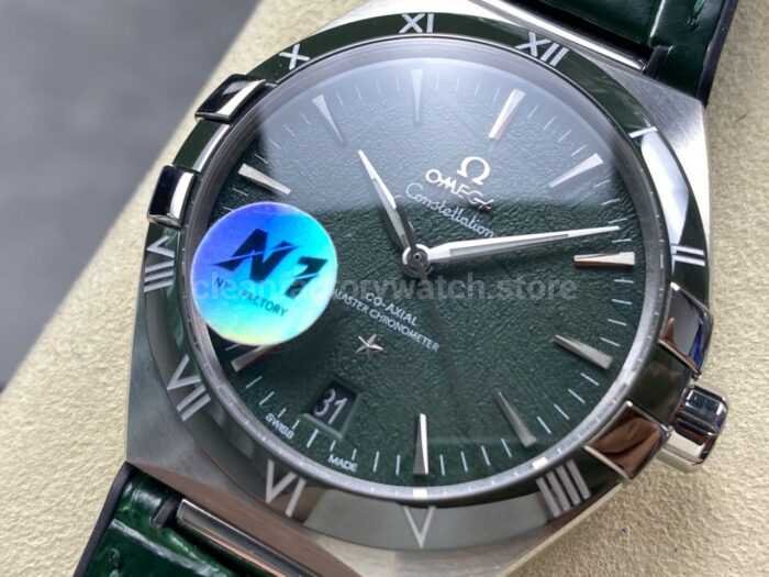 N1 Factory Omega Constellation 131.30.41.21.99.002 41mm Steel Black Leather Strap Meteorite Dial - Image 3