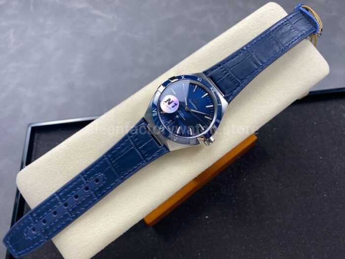 N1 Factory Omega Constellation 131.33.41.21.03.001 41mm Steel Blue Leather Strap Blue Dial - Image 4