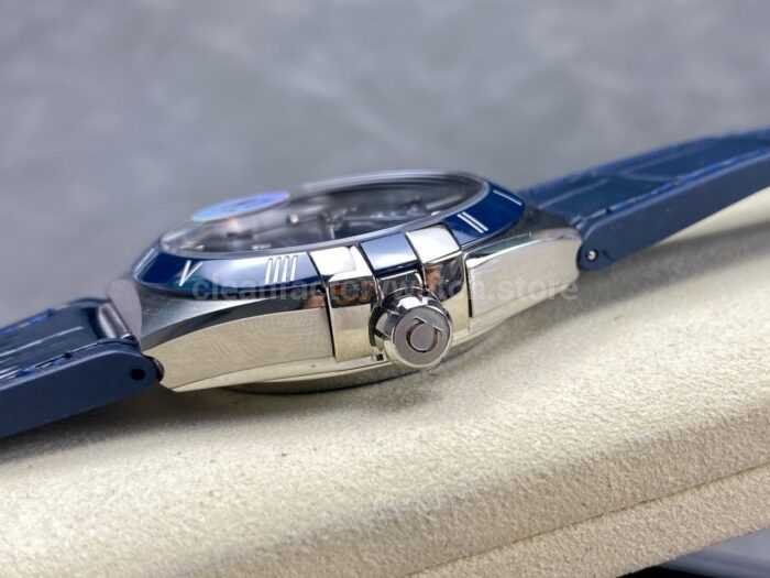 N1 Factory Omega Constellation 131.33.41.21.03.001 41mm Steel Blue Leather Strap Blue Dial - Image 6