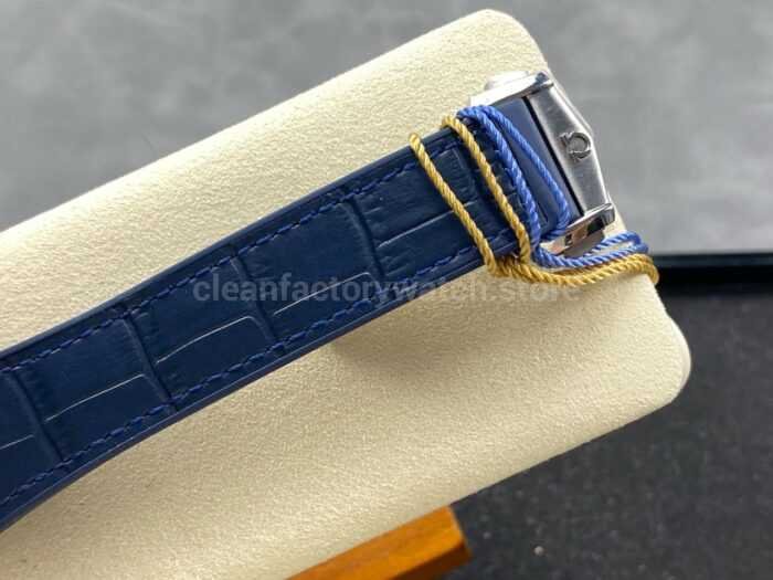N1 Factory Omega Constellation 131.33.41.21.04.001 41mm Steel Blue Leather Strap White Dial - Image 8