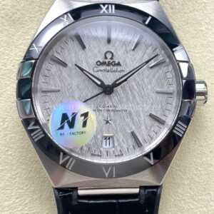 N1 Factory Omega Constellation 131.33.41.21.06.001 41mm Steel Black Leather Strap Grey Dial