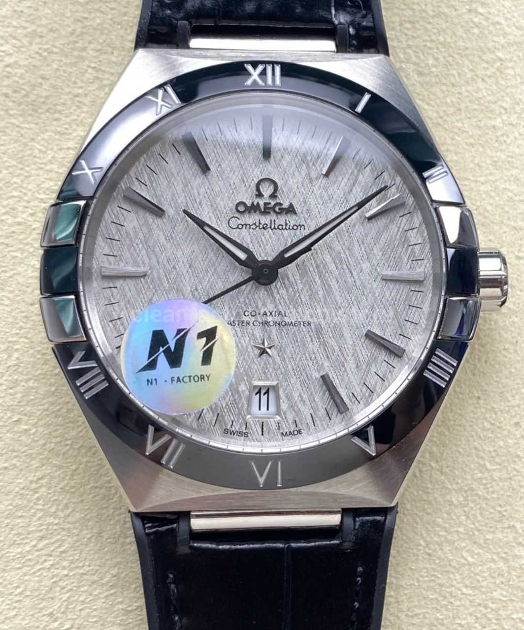 N1 Factory Omega Constellation 131.33.41.21.06.001 41mm Steel Black Leather Strap Grey Dial (8) N1 Factory Omega Constellation 131.33.41.21.06.001 41mm Steel Black Leather Strap Grey Dial - Image 1
