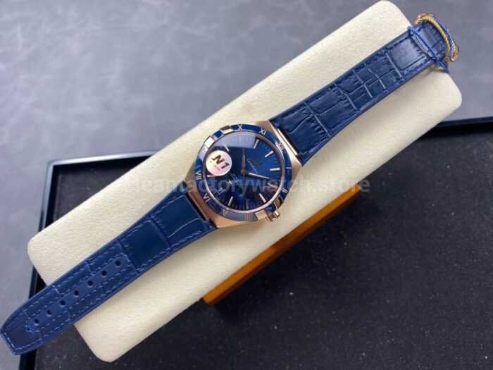 N1 Factory Omega Constellation 131.63.41.21.03.001 41mm Rose Gold Blue Leather Strap Blue Dial - Image 4