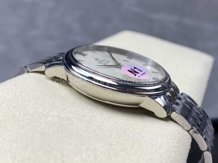 N1 Factory Omega De Ville Co-Axial 424.10.37.20.02.001 39.5mm Full Steel Roman Number White Dial - Image 4