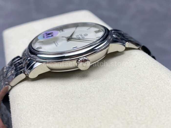 N1 Factory Omega De Ville Co-Axial 424.10.37.20.02.001 39.5mm Full Steel Roman Number White Dial - Image 5
