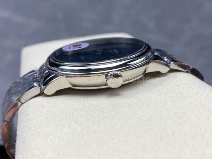 N1 Factory Omega De Ville Co-Axial 424.10.37.20.03.001 39.5mm Full Steel Roman Number Blue Dial - Image 4