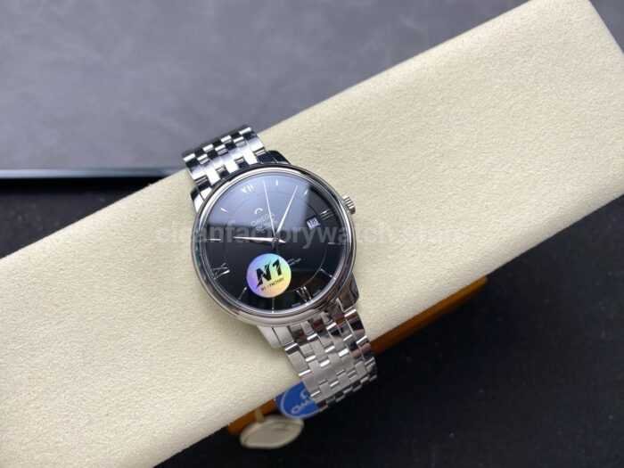 N1 Factory Omega De Ville Co-Axial 424.10.40.20.01.001 39.5mm Full Steel Roman Number Black Dial - Image 4