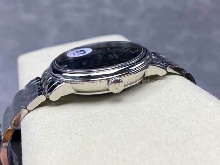 N1 Factory Omega De Ville Co-Axial 424.10.40.20.01.001 39.5mm Full Steel Roman Number Black Dial - Image 6