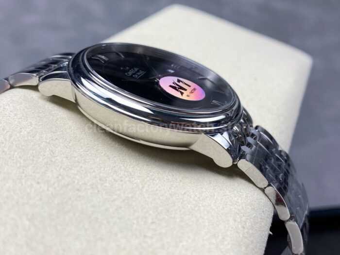 N1 Factory Omega De Ville Co-Axial 424.10.40.20.01.001 39.5mm Full Steel Roman Number Black Dial - Image 5