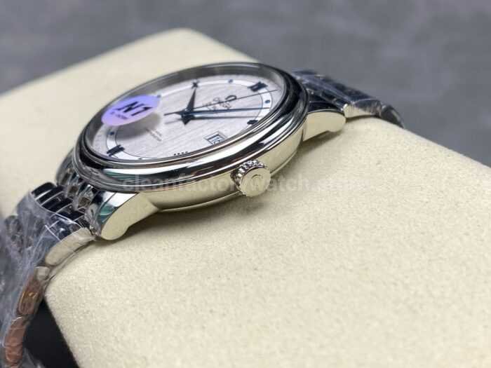 N1 Factory Omega De Ville Co-Axial 424.10.40.20.02.001 39.5mm Full Steel Blue Roman Number Silver Dial - Image 6