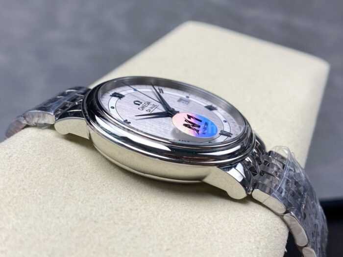 N1 Factory Omega De Ville Co-Axial 424.10.40.20.02.001 39.5mm Full Steel Blue Roman Number Silver Dial - Image 5