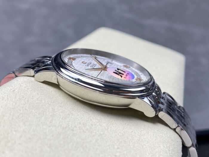N1 Factory Omega De Ville Co-Axial 424.10.40.20.02.004 39.5mm Full Steel Roman Number Silver Dial - Image 5