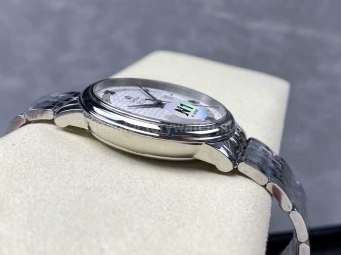 N1 Factory Omega De Ville Co-Axial 424.10.40.20.02.005 39.5mm Full Steel Roman Number Silver Dial - Image 6